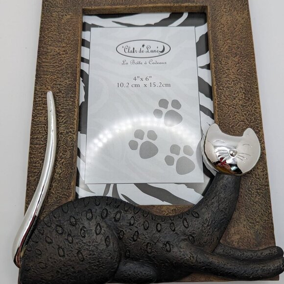 Vintage 6" X 4" B Siamese Cat Resin Picture Frame 3D - Picture 6 of 7